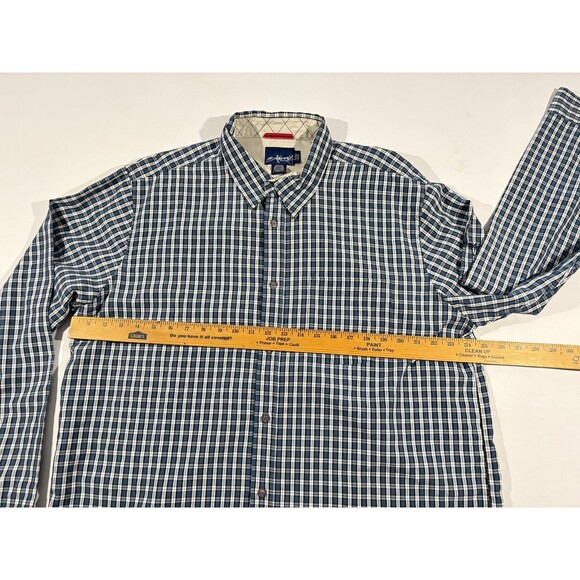 Billabong Button Shirt Mens Blue White Plaid Square Long Sleeve Poly Casual XL - Picture 6 of 11